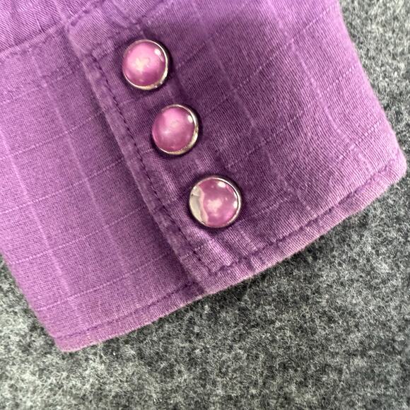 Western Rodeo Shirt Purple Pearl Snap Long Sleeve Arena‎ Shirt Cruel Girl L FLAW - Picture 6 of 10